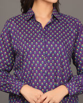 Deep Purple Shirt Style Co-Ord Set